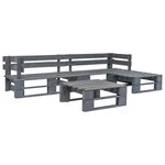 vidaXL Salon palette de jardin 4 Pièces avec coussins rouge bois