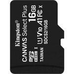 Kingston 16gb micsdhc canvas select plus 100r a1 c10 single pack w/o adp