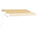 vidaXL Auvent manuel rétractable sur pied 350x250 cm Jaune/blanc