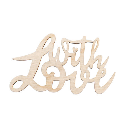 Mini - écrit. bois "With love" FSC MixCred  nature  6 3x3 7x0 3cm  4 pces