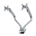 Newstar support de bureau réglable de 2 moniteurs 10"-32" 47cm argenté