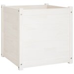 vidaXL Jardinière Blanc 60x60x60 cm Bois de pin massif