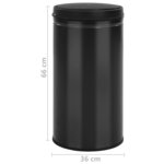 vidaXL Poubelle à capteur automatique 60 L Acier au carbone Noir
