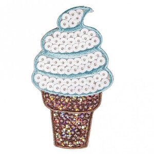 Patch thermocollant avec strass 4 x 6 8 cm - Cornet à glace