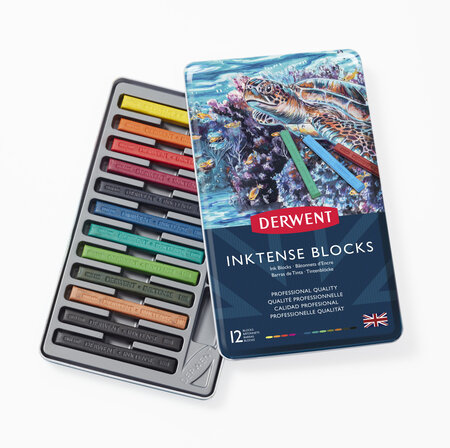 Bâtonnet d'encre aquarellable Derwent Inktense Block x12