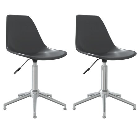 vidaXL Chaises pivotantes à manger lot de 2 gris clair PP