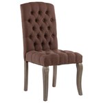vidaXL Chaises à manger lot de 2 marron tissu à l'aspect de lin