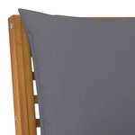 vidaXL Salon de jardin 3Pièces et coussin gris foncé Bois d'acacia solide
