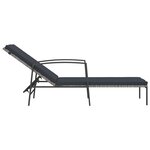 vidaXL Chaise longue de jardin avec coussin Résine tressée Gris