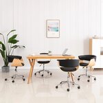 vidaXL Chaises pivotantes à manger lot de 4 noir similicuir