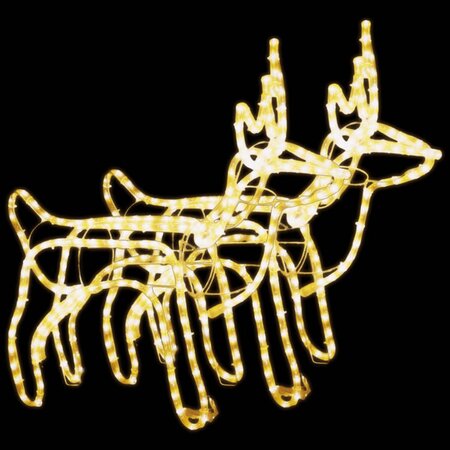 vidaXL Rennes de Noël 2 Pièces Blanc chaud 60x30x60 cm