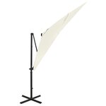 vidaXL Parasol déporté avec mât et lumières LED Sable 250 cm
