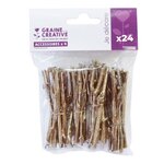 24 minis fagots de brindilles 7 cm - doré