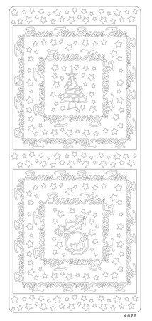 Contour autocollant Argenté Boules de Noel n°2