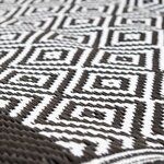Bo-Camp Tapis d'extérieur Chill mat Beach 1 8x1 2 m Noir et blanc
