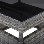 vidaXL Table à manger d'extérieur Gris Résine tressée et verre