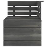 vidaXL Salon palette de jardin 3 Pièces Bois de pin massif Gris foncé