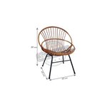 Fauteuil en rotin laqué et métal