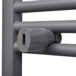 vidaXL Sèche-serviettes eau chaude à rails droits gris de 480 x 480 mm