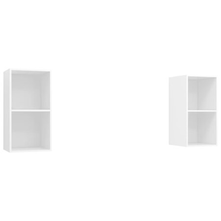vidaXL Meubles TV muraux 2 Pièces Blanc Aggloméré