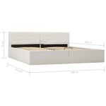 vidaXL Cadre de lit à rangement hydraulique Blanc Similicuir 180x200cm