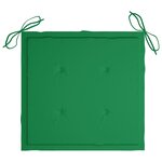 vidaXL Chaise à bascule avec coussin vert Bois de teck solide