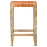 vidaXL Tabourets de bar lot de 2 marron cuir véritable 75 cm