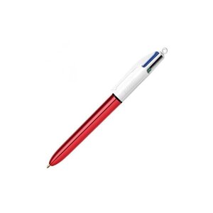 Stylo - 4 couleurs - pointe moyenne - bic - corps métal rouge