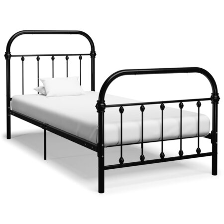 vidaXL Cadre de lit Noir Métal 90 x 200 cm