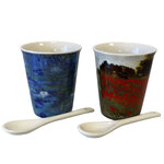 Coffret de 4 gobelets expresso en céramique claude monet