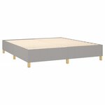 vidaXL Lit à sommier tapissier avec matelas Gris clair 180x200cm Tissu