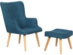 Fauteuil style scandinave en tissu "Odense" - 1 place - Bleu foncé