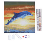 CRYSTAL ART Kit tableau broderie diamant 30x30cm Dauphin