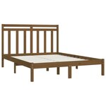 vidaXL Cadre de lit Marron miel Bois massif 135x190 cm Double