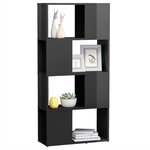 vidaXL Bibliothèque/Séparateur de pièce Gris brillant 60x24x124 5 cm