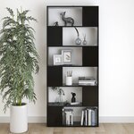 vidaXL Bibliothèque/Séparateur de pièce Noir 80x24x186 cm Aggloméré