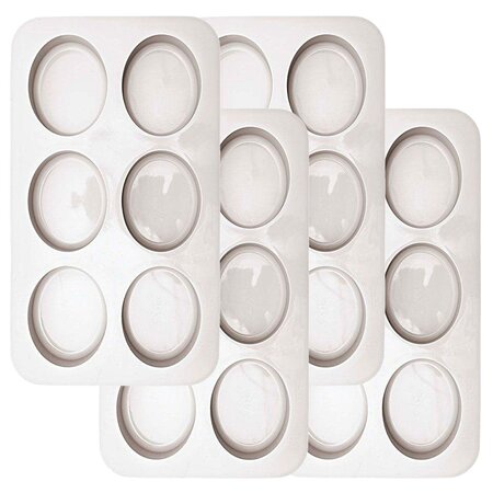 24 moules à savon ovales en silicone 8 x 6 x 3 cm
