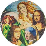 Five ladies great micromosaic passion 5 oz silver monnaie 20 dollars palau 2022