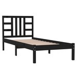 vidaXL Cadre de lit Noir Bois massif 100x200 cm