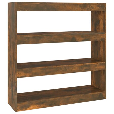 vidaXL Bibliothèque/Séparateur de pièce Chêne fumé 100x30x103 cm