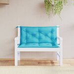 vidaXL Coussins de banc de jardin lot de 2 turquoise 100x50x7 cm tissu