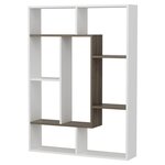 Homemania bibliothèque liam 100x22x136 cm blanc et noyer