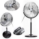 Ventilateur sur pied métal robuste et puissant 110W Diam 45 cm Noir CAMRY