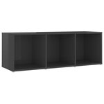 vidaXL Meuble TV Gris brillant 107x35x37 cm Aggloméré