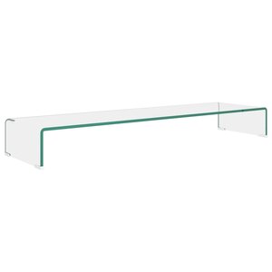 vidaXL Meuble TV/ de moniteur 110 x 30 x 13 cm Verre Transparent