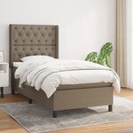 vidaXL Lit à sommier tapissier avec matelas Taupe 80x200 cm Tissu