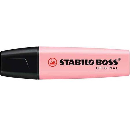 Surligneur boss original pastel pte biseautée 2 - 5 mm rose pastel stabilo