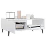 vidaXL Table basse Blanc brillant 90x60x35 cm Aggloméré
