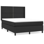 vidaXL Lit à sommier tapissier avec matelas Noir 140x200 cm Similicuir