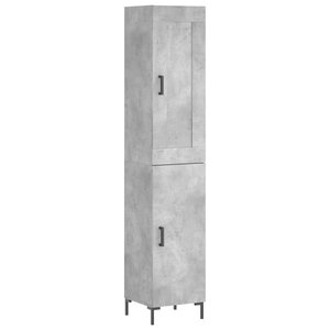 vidaXL Buffet haut Gris béton 34 5x34x180 cm Bois d'ingénierie